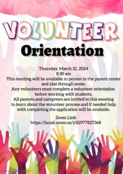 March Volunteer Orientation